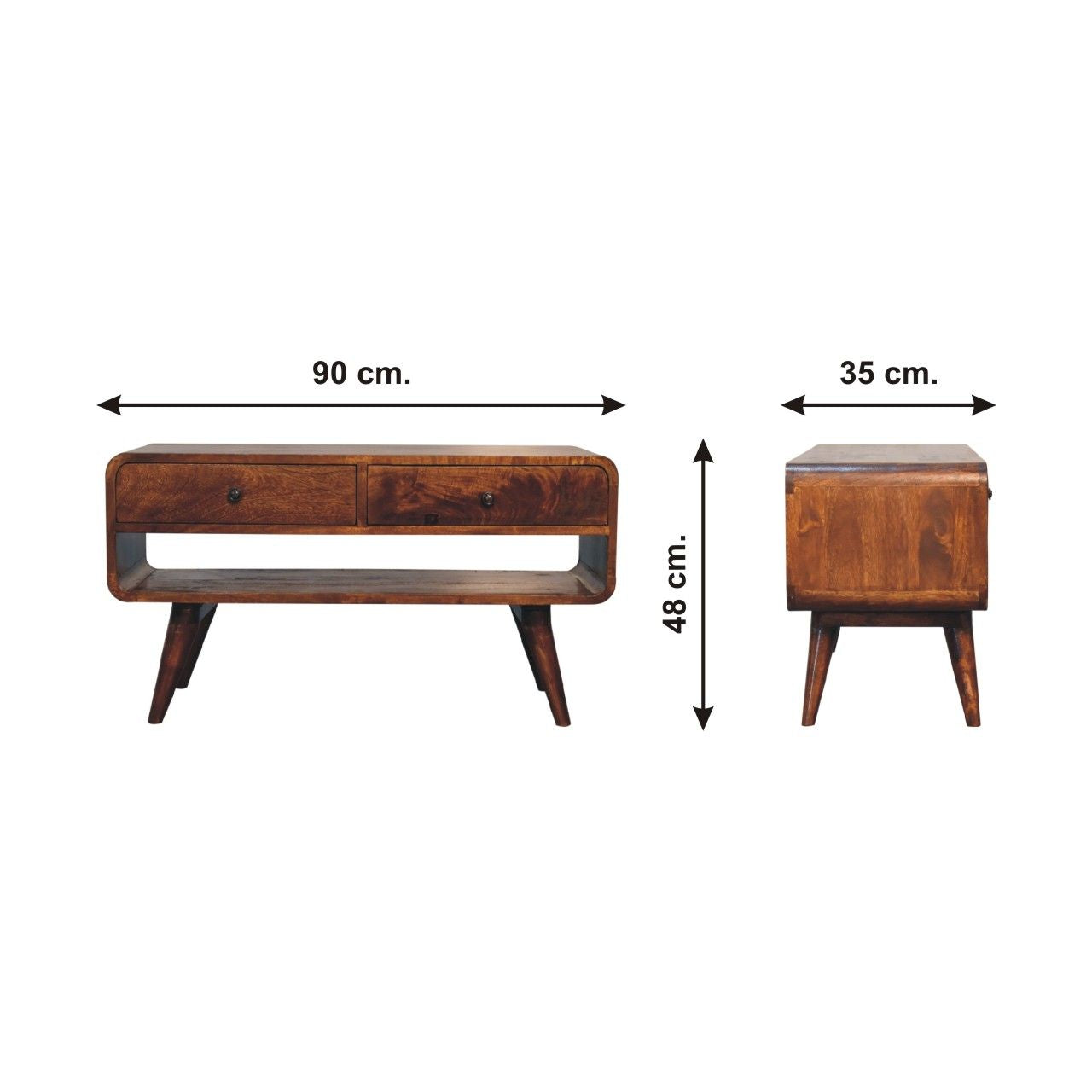 Reverse Curved Chestnut Media Unit